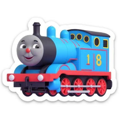Notorious B.I.G. as Thomas the Train, playful and iconic sticker
