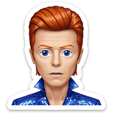 David Bowie with periwinkle sequin outfit sticker