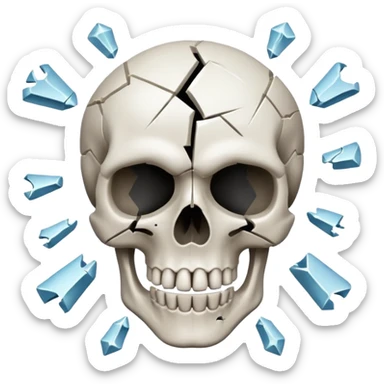 Skull with head explode sticker