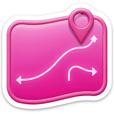 pink big gps map lines sticker