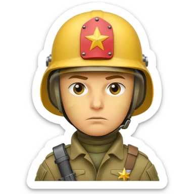 Soldier just face no body generic yellow skin with a gunner helmet that has no insignia sticker