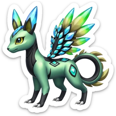  Exotic Meloetta-Zygarde-Zeraora-Protogen-Palkia-hybrid-fusion-Fakémon-creature, full body sticker