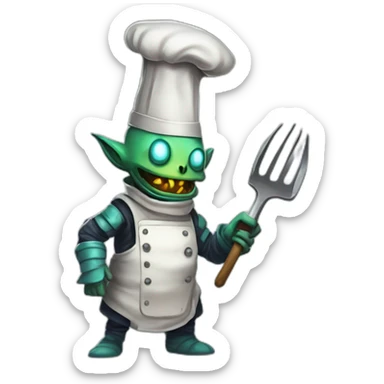 alien chef scifi roguelike rpg style inspired by slay the spire digital art sticker