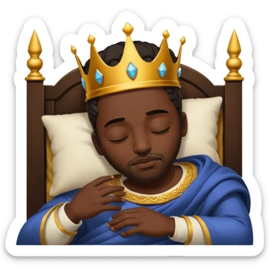 Una cara de un rey negro durmiendo  sticker