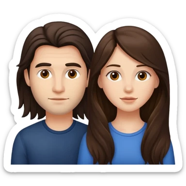 Brunette woman cock long haired man sticker