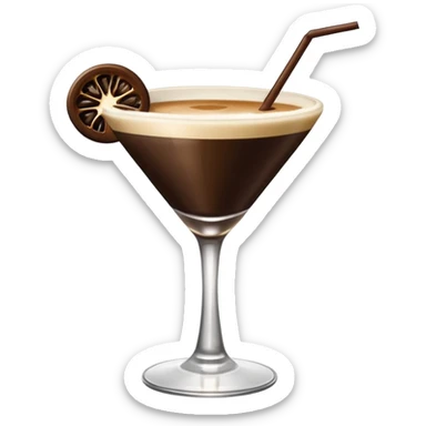 espresso martini with foam and no straw sticker