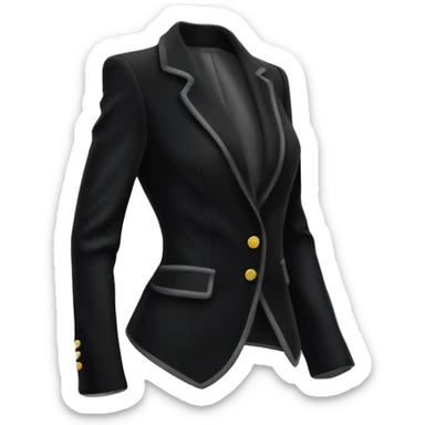 Realistic isolated side view of a velvet feminine fashion blazer jacket. sticker
