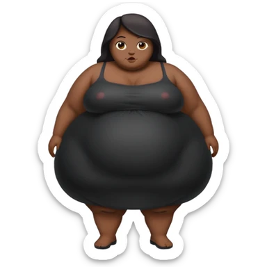 Black morbidly obesity lady bigger sticker