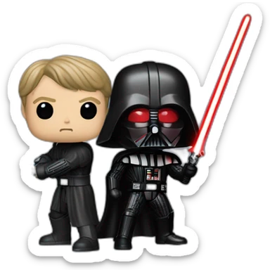 Funko pop Luke Skywalker and darth vader fighting sticker