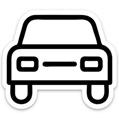 car, modern icon style, simple, recognizable, minimal details, clean lines, suitable for app or website icon sticker