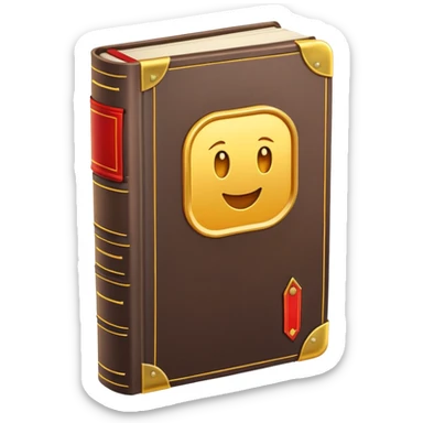 large thick book with bookmarks sticker