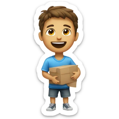 un niño jugando con una matraca  sticker