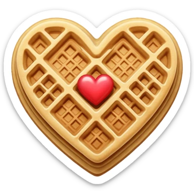 Beige heart waffle emoji sticker
