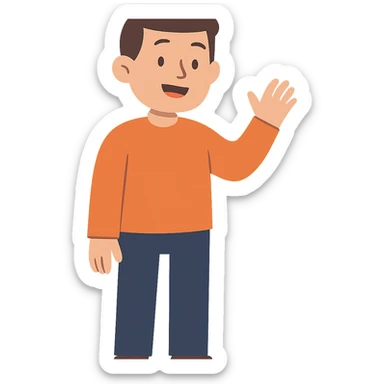 flat toon style man sticker