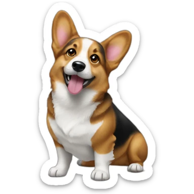 Corgi negro guiñando un ojo sticker