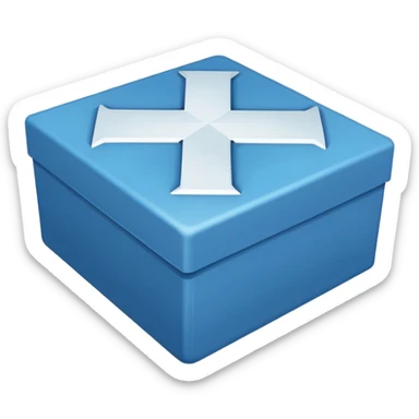 Make exactly as the cross is. Make the blue a little darker. ☩ The emoji is for X. the blue is for the box, the cross must be white sticker