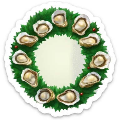 Christmas wreath with oysters sticker