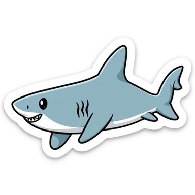 playful shark wearing Air Jordans on its fins and back fin sticker