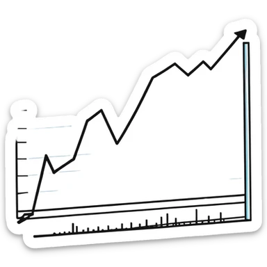 happy face with upward trending stock chart sticker