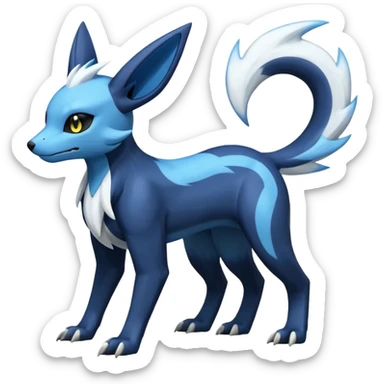 Manectric-Electrike-Lugia-Umbreon-Draco-Fakémon-hybrid-creature (full body), 4 legs sticker