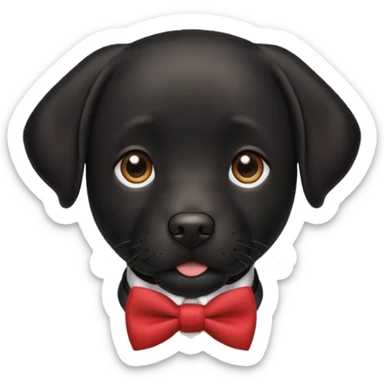Black lab wearing a bow tie  sticker