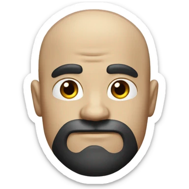 white bodybuilder with baldness and black mustache sticker