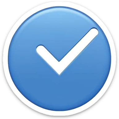 Blue circle with a tick in the middle sticker