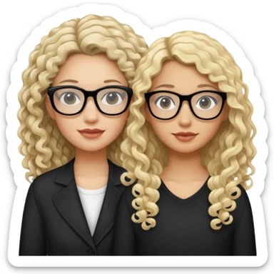 Hey can u make emoji Mother and daughter? Make the bother tan and blond and make the daughter 15 years old and pale w curly long black hair and black glasses sticker