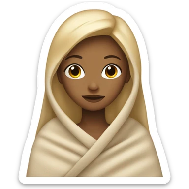 blonde girl with a beige blanket sticker