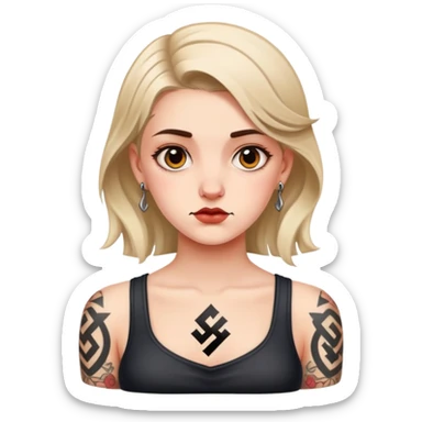 girl with swastika  sticker