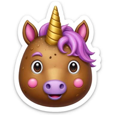 Unicorn with a poop head sticker