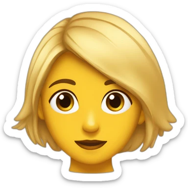 Chica castaña media melena y ojos color miel sticker