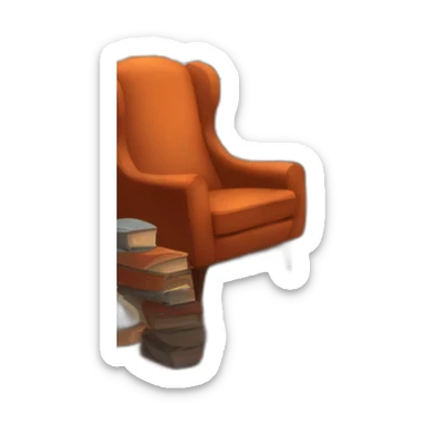 book read cocooning fireplace winter sticker