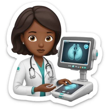 black maternal fetal medicine doctor performing fetal ultrasound sticker