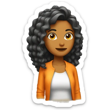 Chica con el cabello naranja  sticker