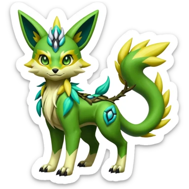  Exotic Ivy Meloetta-Zygarde-Zeraora-Renamon-Protogen-Palkia-hybrid-fusion-Fakémon-creature, full body sticker