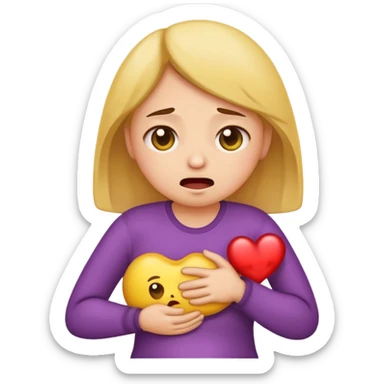 Cute emoji with period cramps  sticker