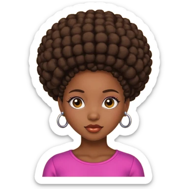 afro puff girl african girl sticker
