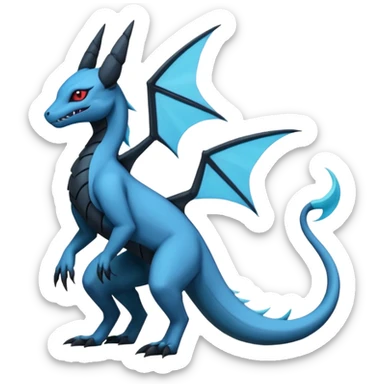 Edgy gothic dark Salandit-Glaceon-Salamence-hybrid-fusion (full body) sticker