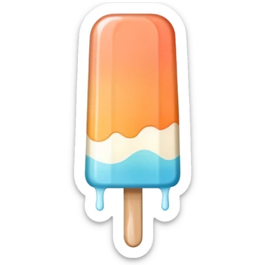 A popsicle with peach and white ombre effect sticker