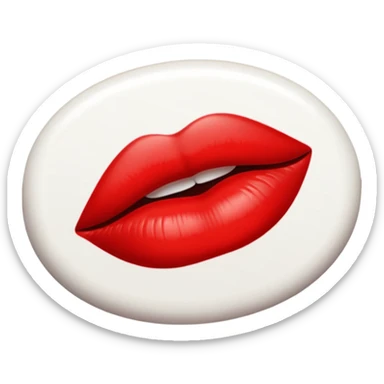 red kiss lipstick print sticker