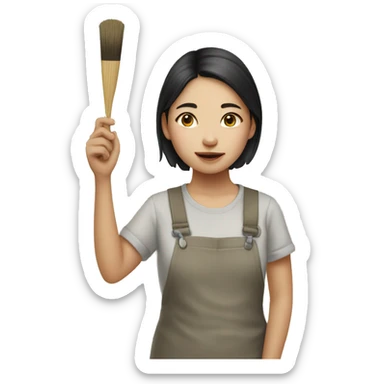 Asian girl Painter sticker