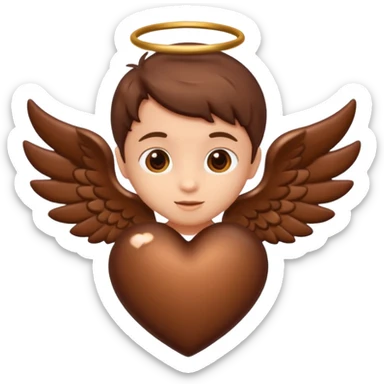 brown cupid heart sticker