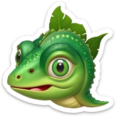 Emoji de camaleón, que sea bonito, tierno y único para compartir con mi pareja, entonces que sea único, que sea parecido al camaleón de la película de rapumcel de Disney  sticker