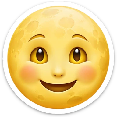 A smiling moon emoji rolling its eyes sticker