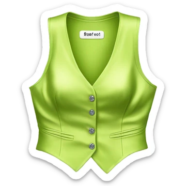 Realistic isolated lime green silk feminine fashion hater top vest. sticker