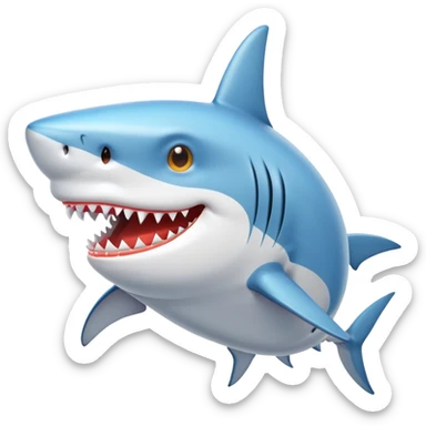 Shark wih sunscreen on sticker