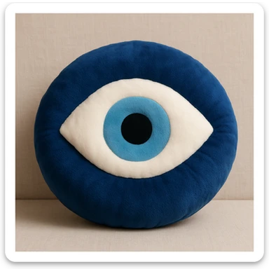Evil eye 🧿 as a soft round pillow  sticker