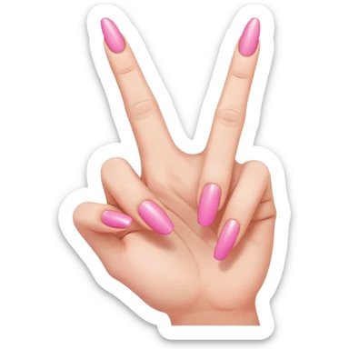 middle finger flipping off with pink nail sticker