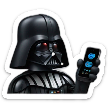 dark vader speaking with a phone sticker